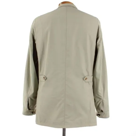 Luciano Barbera NWD Wool Blend Trench / Overcoat Size 50 (40 US) Solid Light Tan - Picture 6 of 14